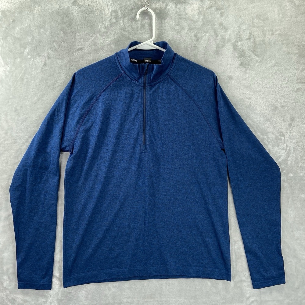 Rhone Shirt men's Small 1/4 Zip Performance Pullover Blue Perforated Active